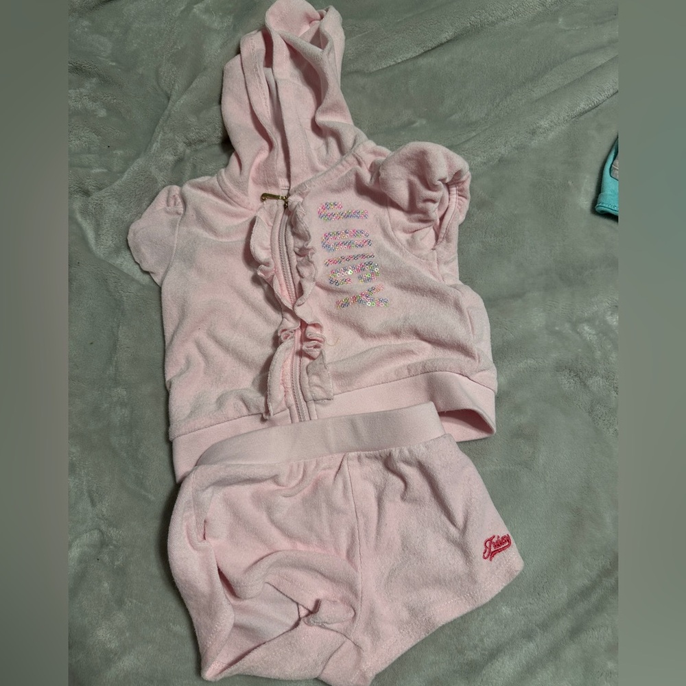 JUICY COUTURE PINK TERRY SET 2T